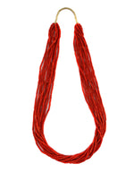 Santo Domingo (Kewa) - 10-Strand Coral Necklace c. 1950-60s, 29" length