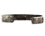 Lawrence "Larry" Pooyouma (d. 1991) - Hopi Crafts - Silver Overlay Bracelet with Pictorial Design c. 1960s, size 6.25