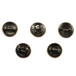 Group of 5: Navajo - Silver Buttons with Stamped Design c. 1950s, 0.5" diameter