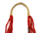 Navajo - 5-Strand Coral and Silver Beaded Necklace with Turquoise and Mother of Pearl Joclas c. 1960s, 29" length