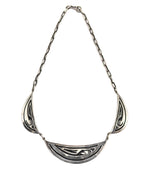 Hopi - Silver Overlay Necklace c. 1940-50s, 17.5" length