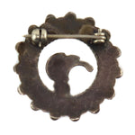 Zuni - Turquoise Petit Point and Silver Pin c. 1940s, 1" diameter