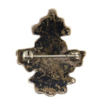 Zuni - Turquoise Channel Inlay and Silver Knifewing Pin c. 1930s, 1.25" x 1"