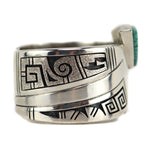 Roy Talaheftewa (b. 1955) - Hopi - Turquoise and Sterling Silver Overlay Bracelet with Pictorial Design c. 1980-90s, size 7