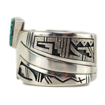 Roy Talaheftewa (b. 1955) - Hopi - Turquoise and Sterling Silver Overlay Bracelet with Pictorial Design c. 1980-90s, size 7