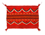 Navajo Germantown Single Saddle Blanket with Crosses c. 1890s, 25" x 34.5"