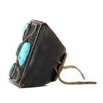 Navajo - Turquoise, Silver, and Leather Ketoh c. 1940-50s, 7.75" length