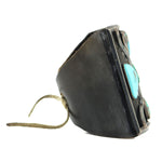Navajo - Turquoise, Silver, and Leather Ketoh c. 1940-50s, 7.75" length