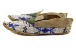 Sioux Beaded Leather Moccasins c. 1890s, 2.25" x 3.5" x 9.5"