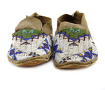 Sioux Beaded Leather Moccasins c. 1890s, 2.25" x 3.5" x 9.5"