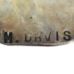 Mike Davis - Navajo - Turquoise and Silver Buckle with Stamped Designs c. 1980s, 2.875" x 3.5"