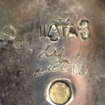 Toadlena Trading Post - Navajo - Turquoise and Silver Butterfly Pin with Stamped Designs c. 1950-60s, 1.5" x 1"