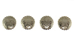 Group of 4: Navajo - Silver Buttons with Stamped Design c. 1980s, 2" diameter