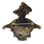 Zuni - Turquoise Channel Inlay and Silver Thunderbird Pin c. 1940s, 1.75" x 1.75"