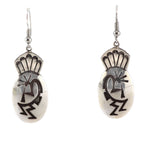 Tommy Singer (1940-2014) - Navajo - Silver Overlay Squash Blossom-Style Necklace, Bracelet, Earrings, and Ring Set with Kokopelli Design c. 1980-90s