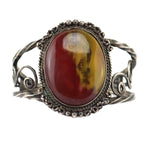 Navajo - Jasper and Silver Bracelet c. 1940-50s, size 6.5