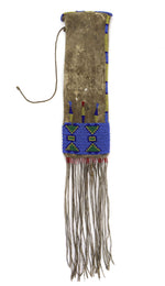 Belknap Northern Plains - Beaded Leather Tobacco Bag with Porcupine Quills c. 1875, 28.5" x 5.5"
