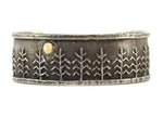Cordell Pajarito - Santo Domingo (Kewa) - 14k Gold and Silver Tufacast Bracelet with Cornstalk Design c. 2025, size 7