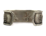 Cordell Pajarito - Santo Domingo (Kewa) - 14k Gold and Silver Tufacast Bracelet with Cornstalk Design c. 2025, size 7