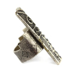 Cordell Pajarito - Santo Domingo (Kewa) - Silver Sandcast Ring with Pictorial Design c. 2025, size 8.5