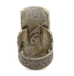 Cordell Pajarito - Santo Domingo (Kewa) - Silver Sandcast Ring with Pictorial Design c. 2025, size 8.5