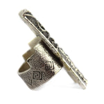 Cordell Pajarito - Santo Domingo (Kewa) - Silver Sandcast Ring with Pictorial Design c. 2025, size 8.5