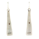 Elmer Satala, Jr. - Hopi - Contemporary Sterling Silver Overlay French Hook Earrings, 2.75" x 0.5"