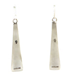 Elmer Satala, Jr. - Hopi - Contemporary Sterling Silver Overlay French Hook Earrings, 2.75" x 0.5"