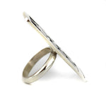 Elmer Satala, Jr. - Hopi - Contemporary Sterling Silver Overlay Ring with Cornstalk Design, size 6.5