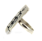 Elmer Satala, Jr. - Hopi - Contemporary Sterling Silver Overlay Ring with Cornstalk Design, size 6.5