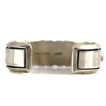 Gilbert Nelson (b. 1960) - Navajo - Coral and Sterling Silver Row Bracelet with Shadowbox Design c. 1980-90s, size 6.25