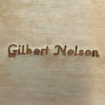 Gilbert Nelson (b. 1960) - Navajo - Coral and Sterling Silver Row Bracelet with Shadowbox Design c. 1980-90s, size 6.25