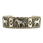 Kevin Yazzie (b. 1970) - Navajo - Contemporary Sterling Silver Overlay Bracelet with Horse Pictorials, size 7