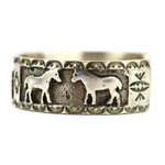Kevin Yazzie (b. 1970) - Navajo - Contemporary Sterling Silver Overlay Bracelet with Horse Pictorials, size 7