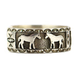 Kevin Yazzie (b. 1970) - Navajo - Contemporary Sterling Silver Overlay Bracelet with Horse Pictorials, size 7