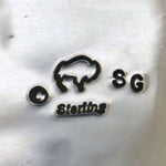 Sampson Gray - Navajo - Contemporary Sterling Silver Overlay Bracelet with Bear Paw Pictorials, size 7.25