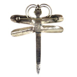 Navajo - Turquoise and Silver Dragonfly Pin with Stamped Designs c. 1960-70s, 2.5" x 2"