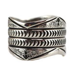 Fidel Bahe (b. 1949) & Rocking Horse Ranch Shop - Navajo - Sterling Silver Sandcast Bracelet with Stamped Design c. 1980s, size 6.375