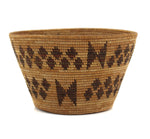 Yokuts Basket with Butterfly Pictorials c. 1900-20s, 4.25" x 6.75"