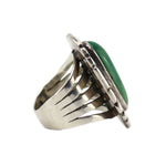 Navajo - Nevada Turquoise and Silver Ring c. 1970-80s, size 6.25
