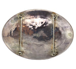 Jackie Singer - Navajo Turquoise and Coral Chip Inlay and Silver Pin c. 1970s, 2.5" x 3.625"