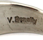 Veronica Benally - Navajo - Contemporary Turquoise and Spiny Oyster Channel Inlay and Sterling Silver Ring, size 5