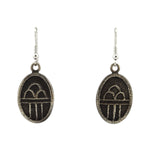Joel Pajarito (b. 1984) - Santo Domingo (Kewa) - Contemporary Silver Tufa Cast French Hook Earrings with Cloud Pictorial, 1.75" x 0.75"