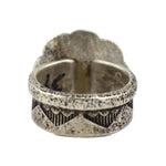 Cordell Pajarito (b. 1988) - Santo Domingo (Kewa) - Contemporary Silver Tufa Cast Flower Ring, size 8