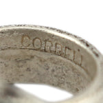 Cordell Pajarito (b. 1988) - Santo Domingo (Kewa) - Contemporary Silver Tufa Cast Flower Ring, size 8