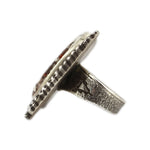 Joel Pajarito (b. 1984) - Santo Domingo (Kewa) - Contemporary Wild Horse Magnesite and Silver Tufa Cast Corn Ring, size 9