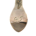 Alfred Seaweed (1949-2020) - Kwakiutl First Nations - Silver Engraved Spoon Pendant and French Hook Earrings Set c. 1990s