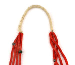 Navajo - 4-Strand Coral, Turquoise, Clamshell, and Silver Beaded Necklace with Turquoise Joclas c. 1930-40s, 32" length