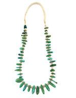 Navajo - Turquoise and Clamshell Heishi-Style Beaded Necklace c. 1940-50s, 28" length