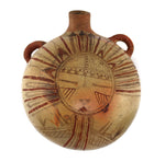 Hopi Polacca Polychrome Canteen with Kachina Pictorial c. 1880s, 8" x 9.75" x 11.75"